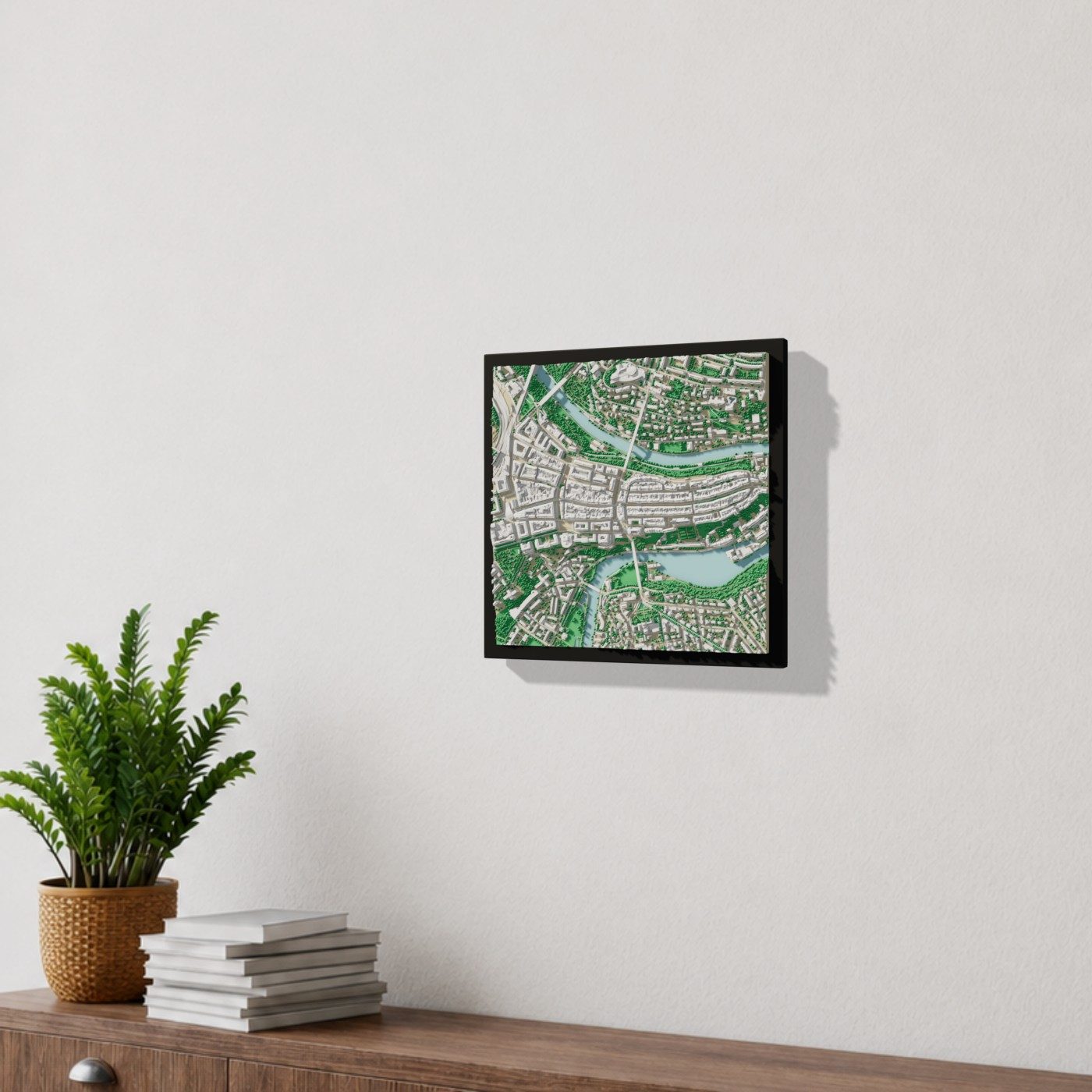 26 × 26 cm model on a wall